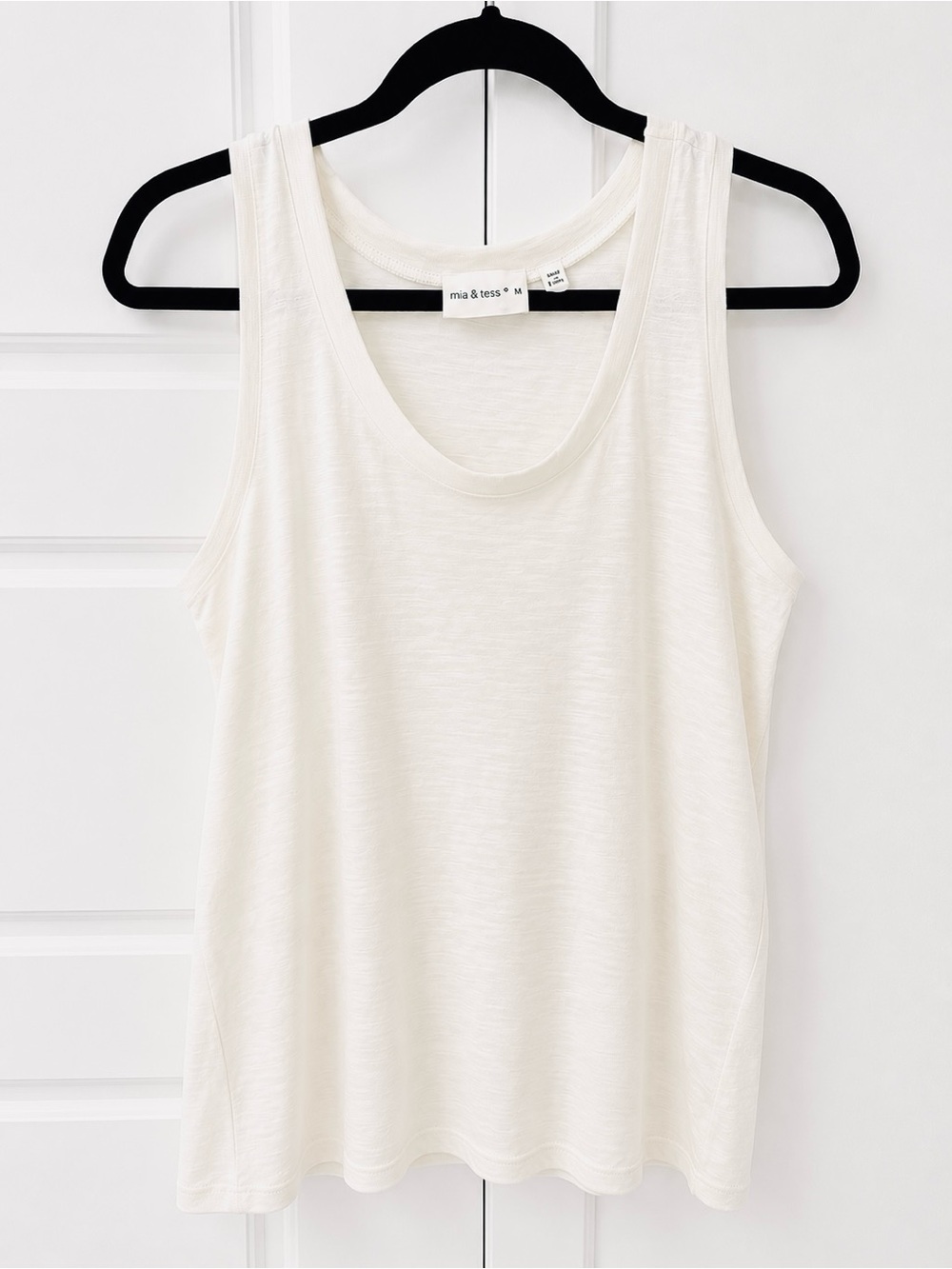 Mia & Tess Ivory 100% Cotton Slub Tank Top Size Medium